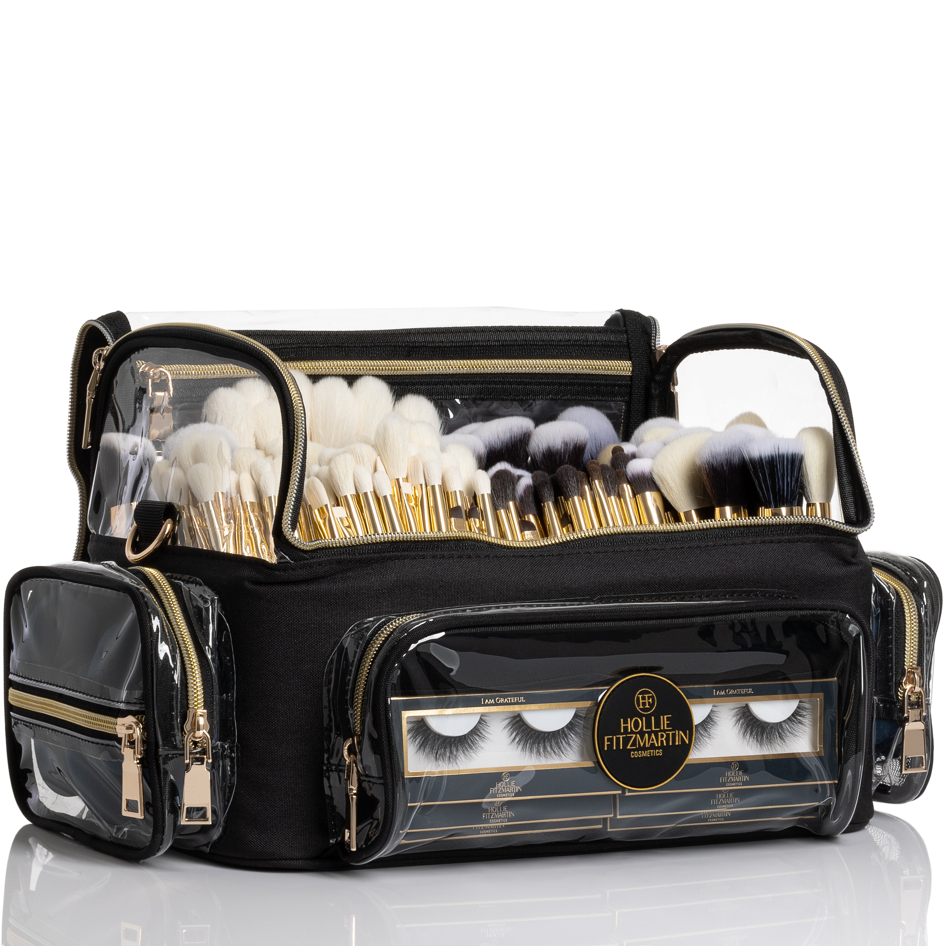 COSMETIC CARRY CASE BRUSH BAG BLACK Hollie Fitzmartin Cosmetics