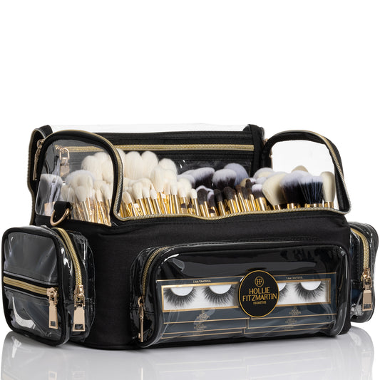 Cosmetic Carry Case Brush Bag - BLACK